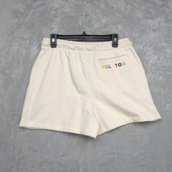 Peloton Women’s Size Large Unwind French Terry Cloth Women's Shorts Cream NWT - Picture 3 of 13